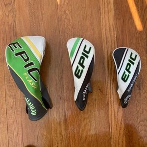 Callaway EPIC 3 Green, Grey, White & Black Set of Headcovers — Good Condition!